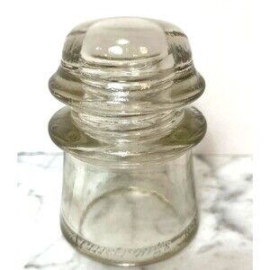 Armstrong's No.2 Clear Glass Insulator Made in USA Industrial Salvage Vintage